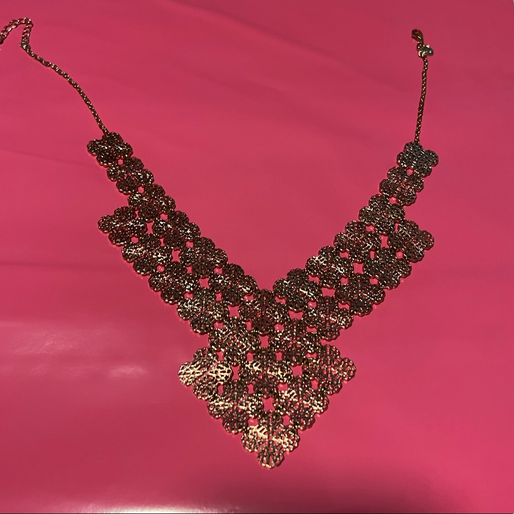 Rose gold statement necklace